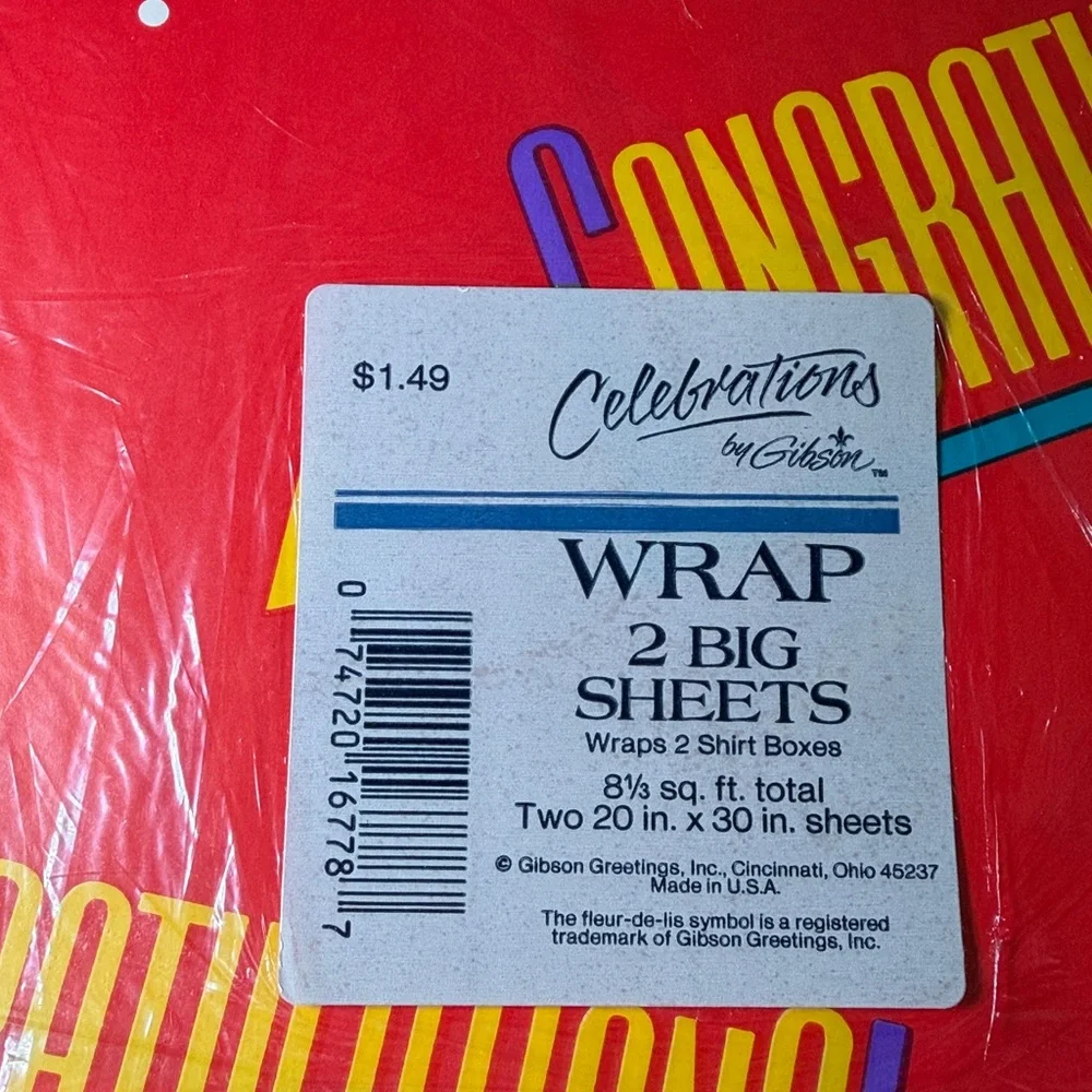 5/$25 VINTAGE Congratulations Wrapping Paper